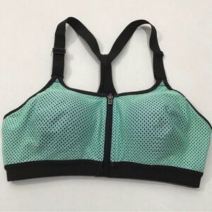 Victoria's Secret Sport teal front zip medium support lightly lined sports bra